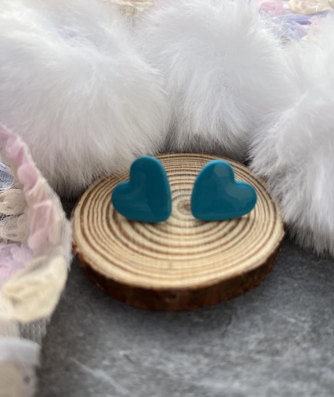 Pendientes "Amor" color turquesa