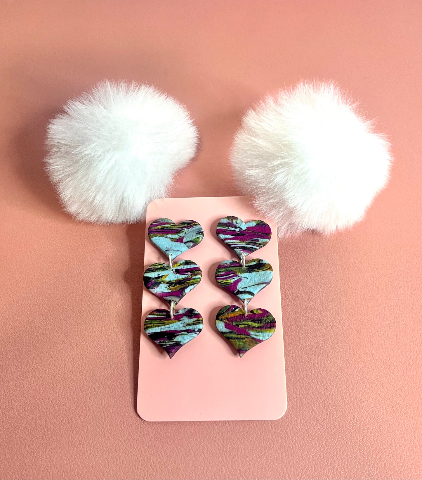 Pendientes triple corazón