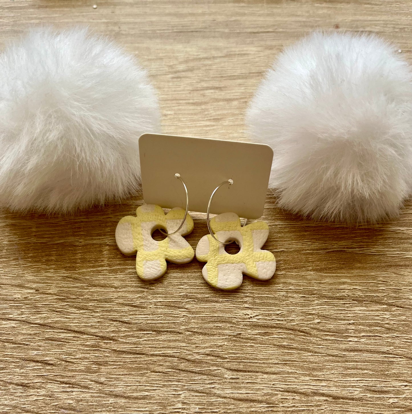 Pendientes Flower Pop Nube Vainilla