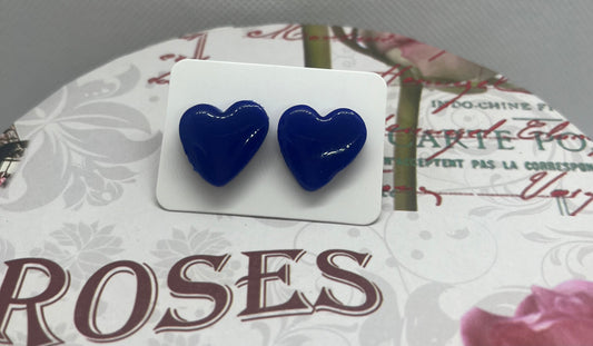 Pendientes "Amor" azul eléctrico