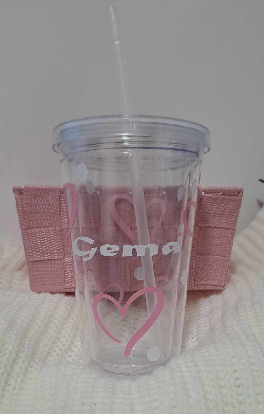 Vaso personalizado Corazones con nombre