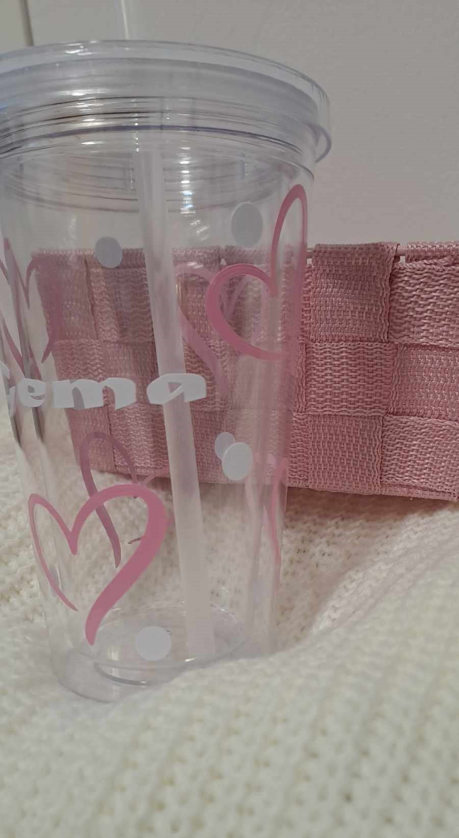 Vaso personalizado Corazones con nombre