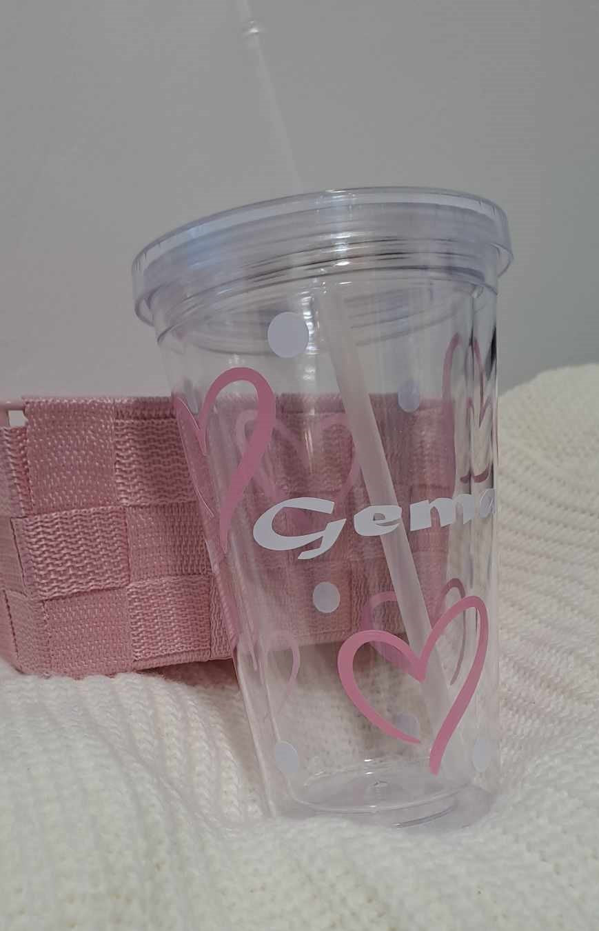 Vaso personalizado Corazones con nombre