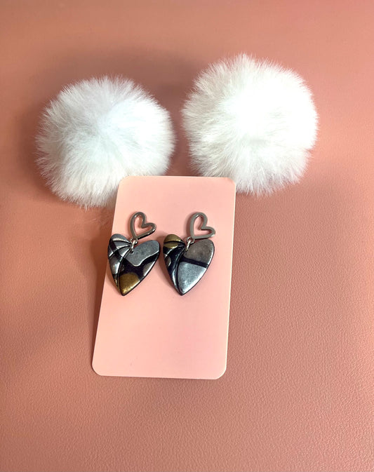 Pendientes corazones rocosos