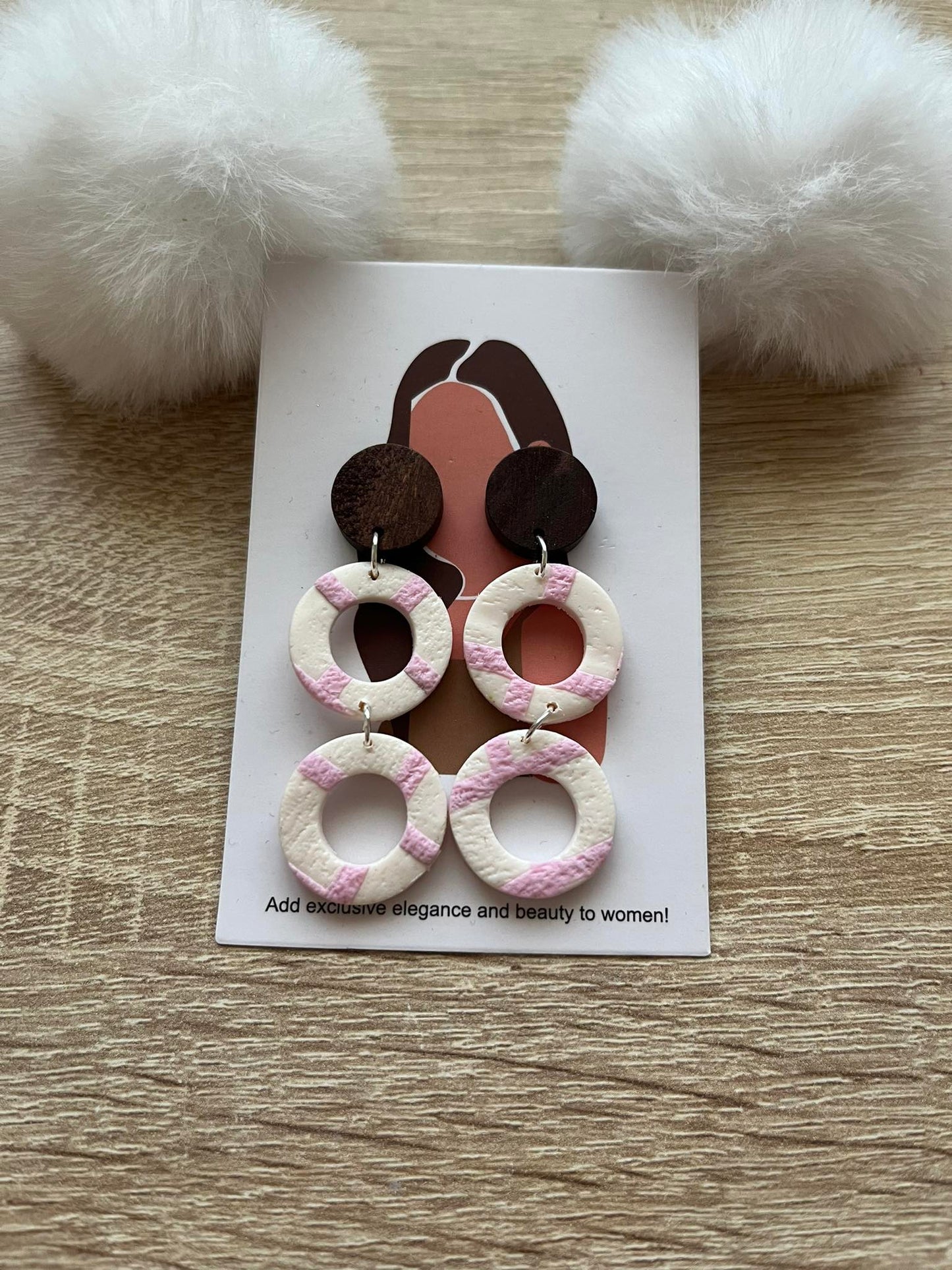 Pendientes Aritos modelo Nube rosa