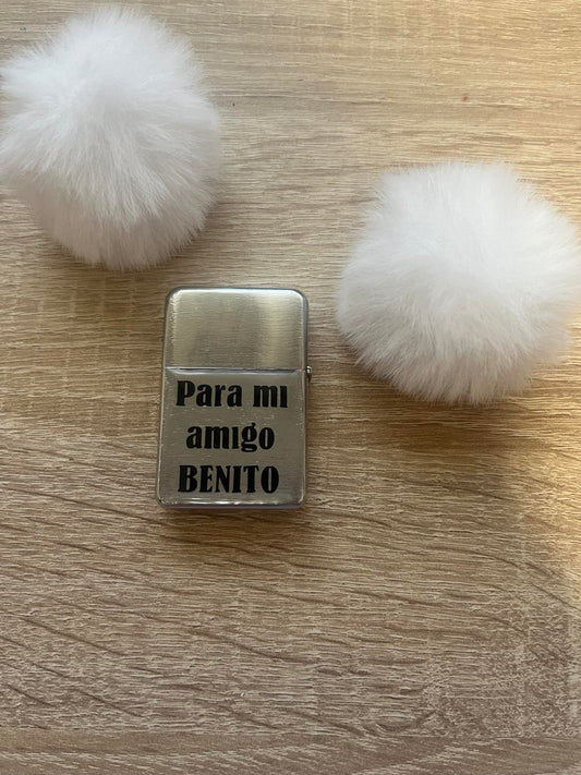 Mechero tipo Zippo con 1 inscripción