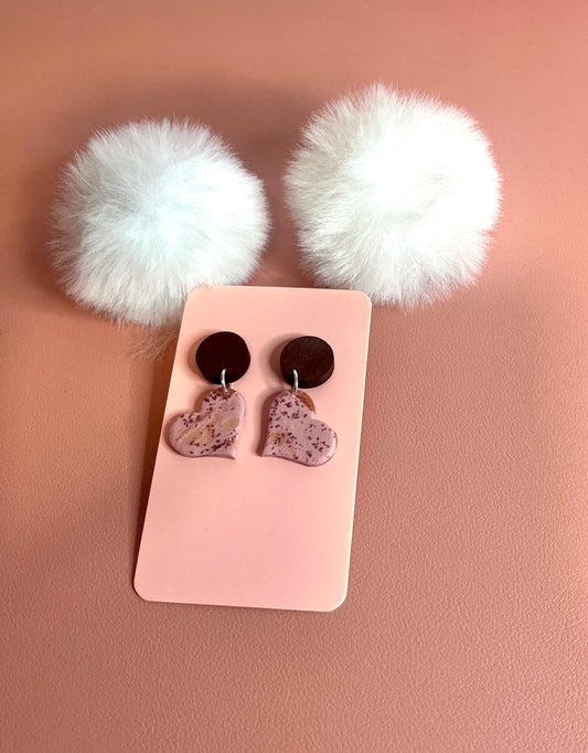 Pendientes corazones sonrosados