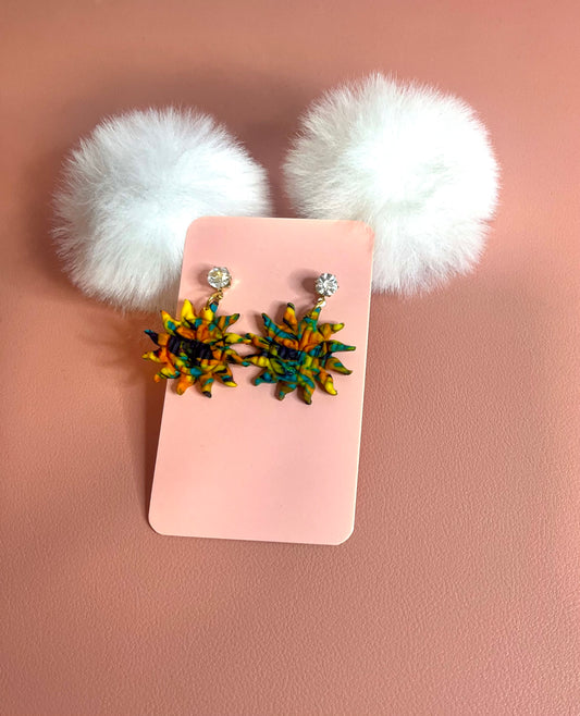 Pendientes sol retro