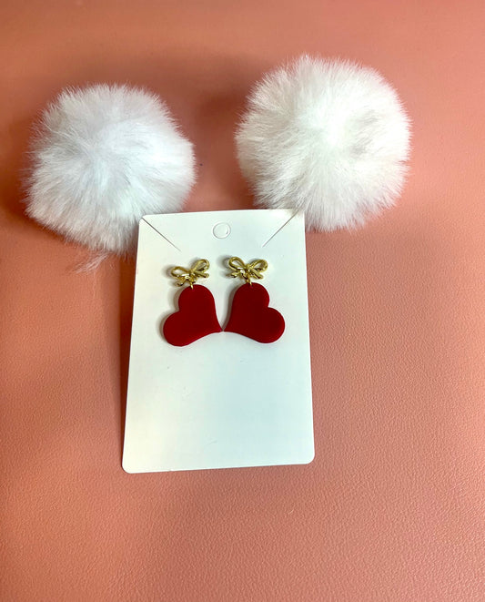 Pendientes corazón lazos