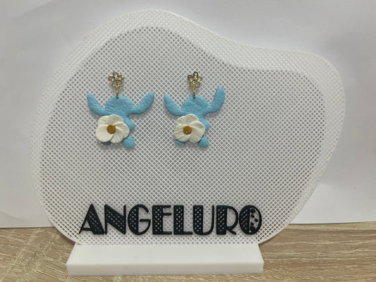 Pendientes Bichito Flor blanca