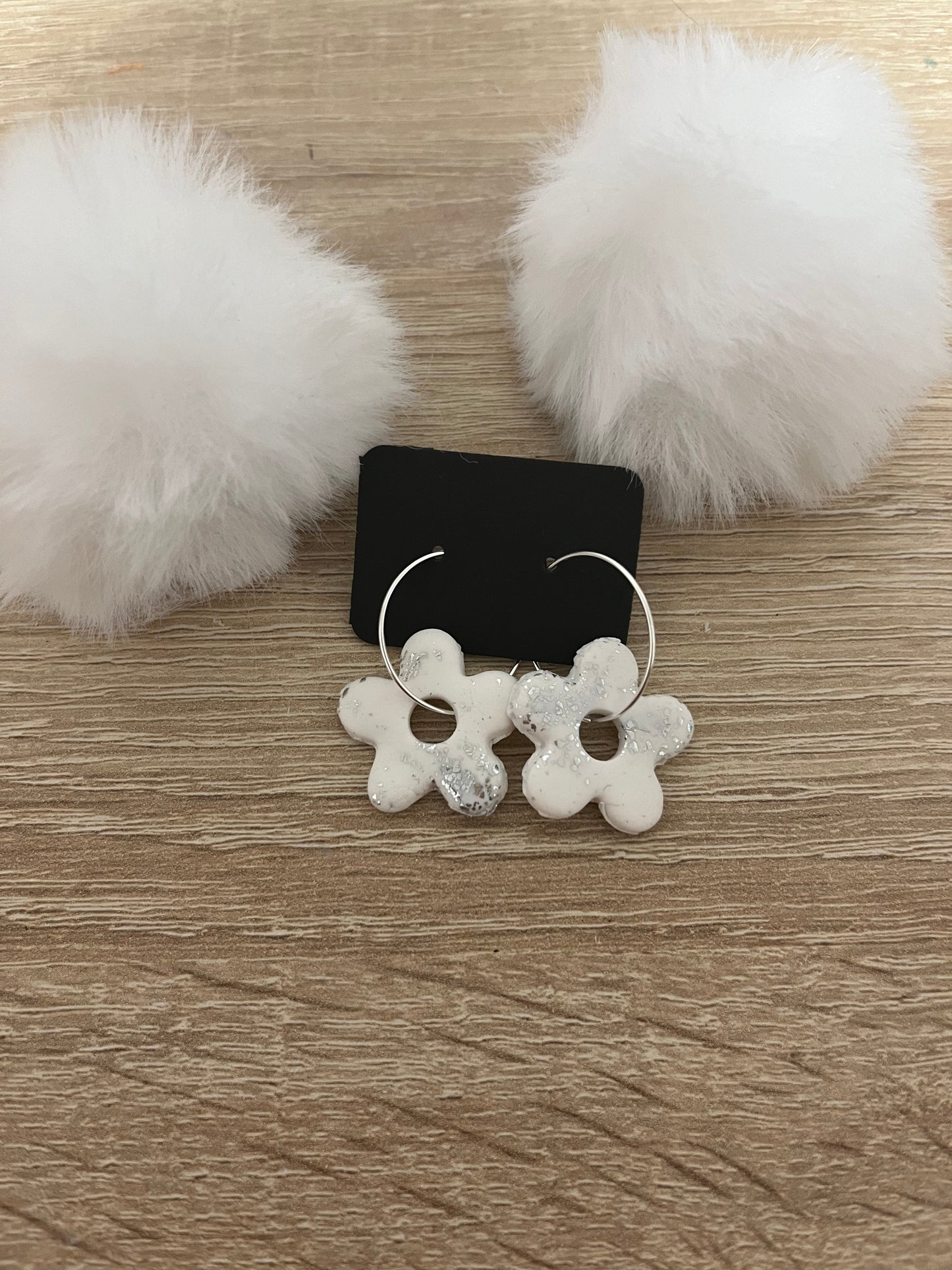 Pendientes Flower pop Nieve