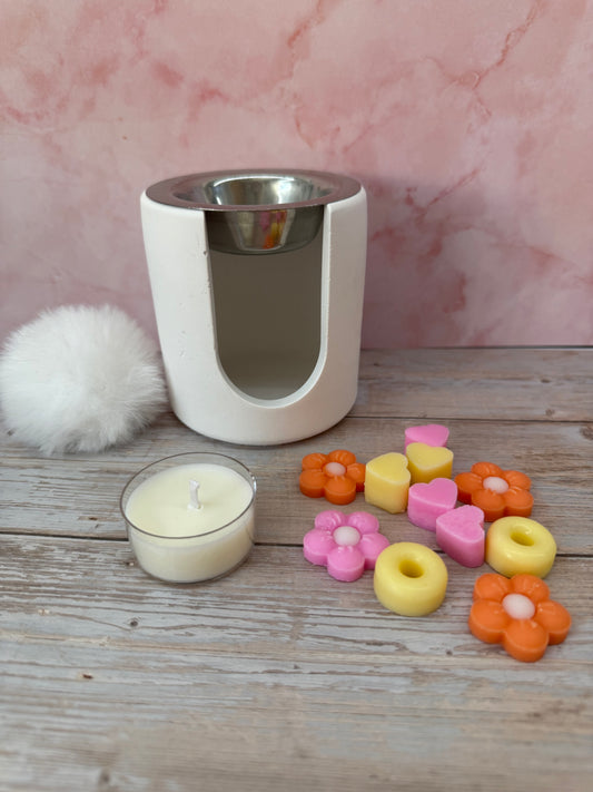 Pack inicio pro: Quemador+ 2 vela de té+ surtido wax melts 10 aromas