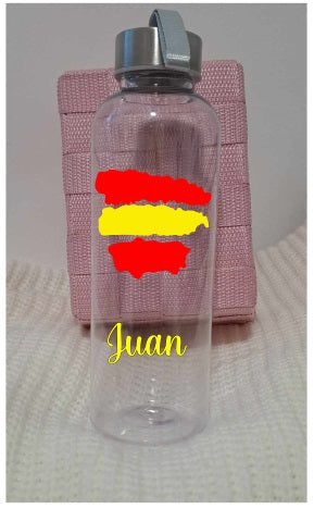 Botella Bandera de España + nombre