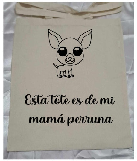 Tote bag Mascota Chihuahua + texto