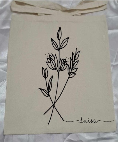 Tote bag Flores Tenaki + texto